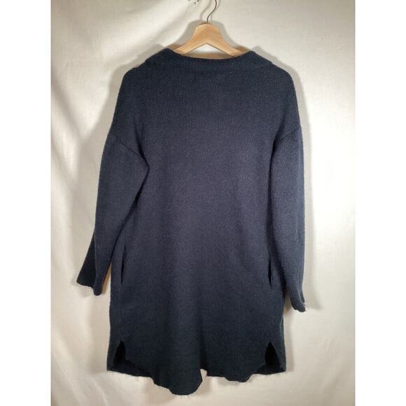 By Design Knit Long Cardigan Classic Duster with pockets. Navy womens small - Picture 4 of 5